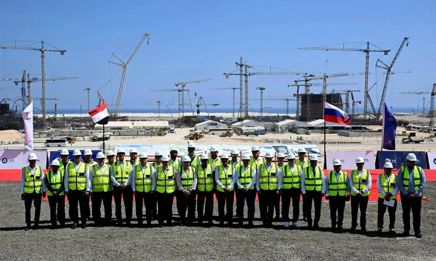 The Egyptian prime minister visits the construction site of the El Dabaa Nuclear Power Plant in July 2025. (Egyptian government)