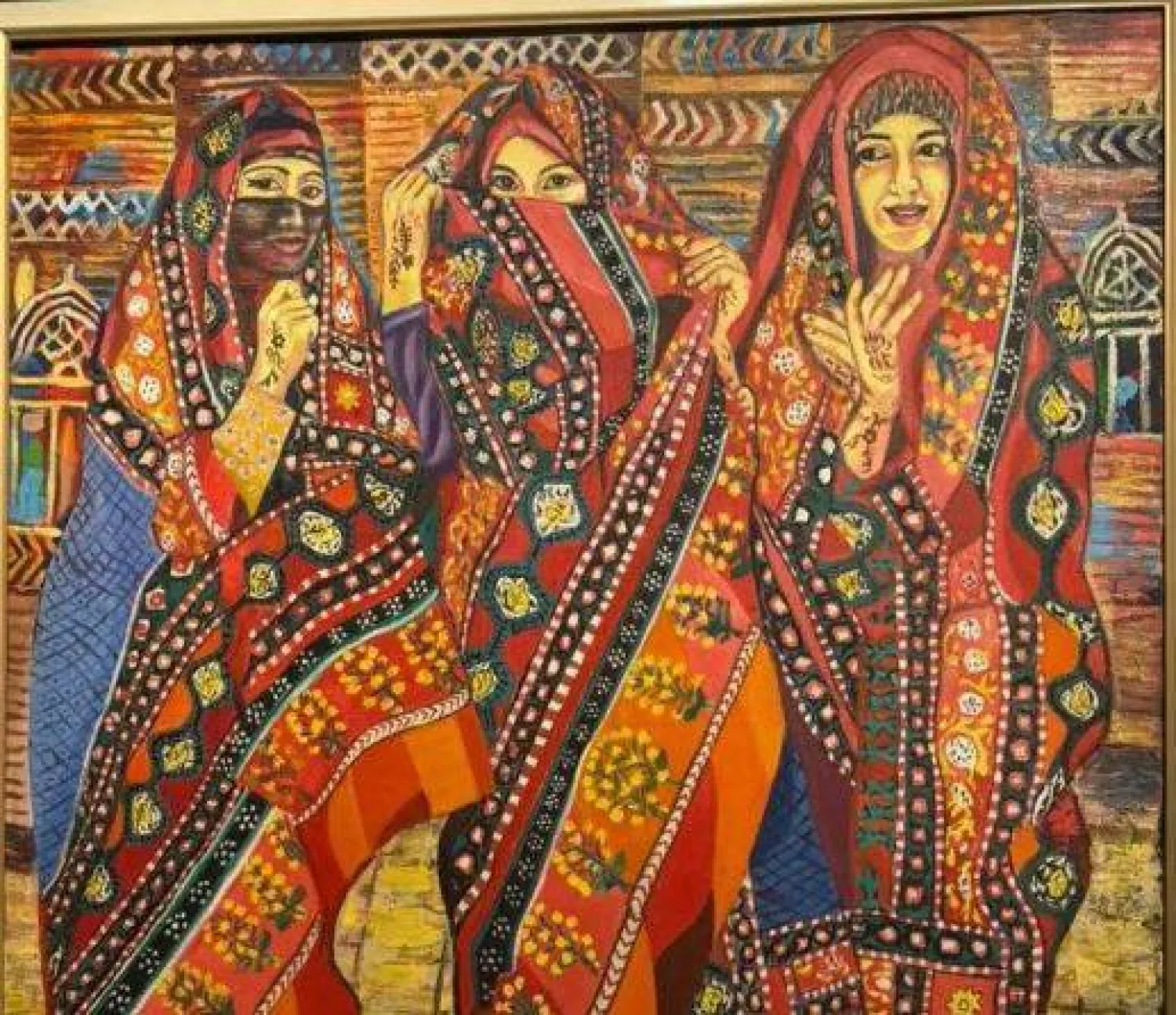لوحات المعرض تضمنت مشاهد من الحياة باليمن (الشرق الأوسط)