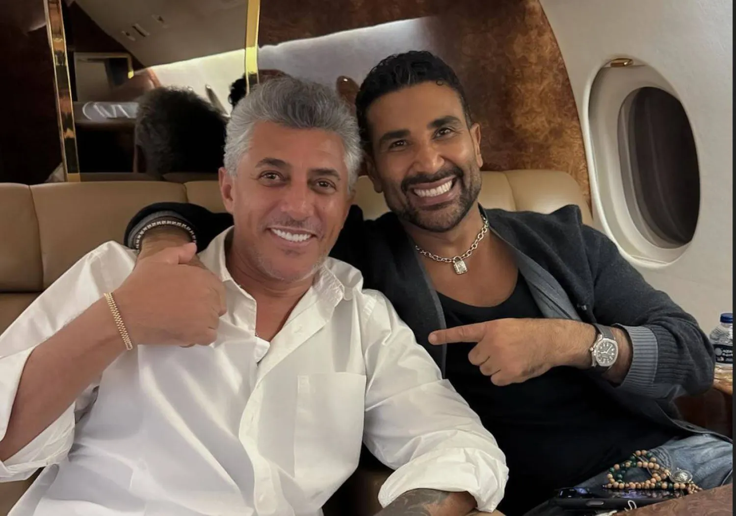 عمر عبد اللات وأحمد سعد يدعمان منتخبي مصر والأردن (إنستغرام)
