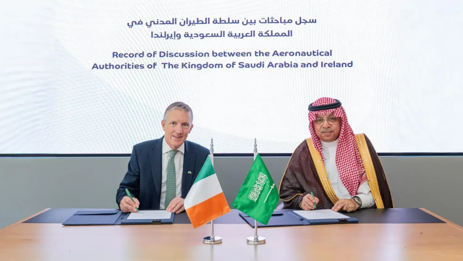 The record of discussions relates to air transport services between Saudi Arabia and Ireland - SPA