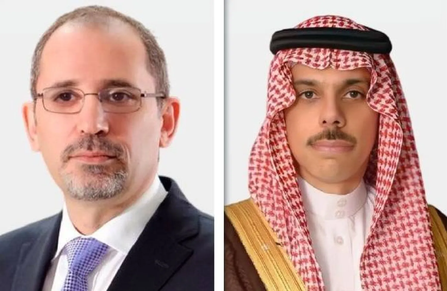 الأمير فيصل بن فرحان وزير الخارجية السعودي وأيمن الصفدي نائب رئيس الوزراء وزير الخارجية الأردني (الشرق الأوسط)