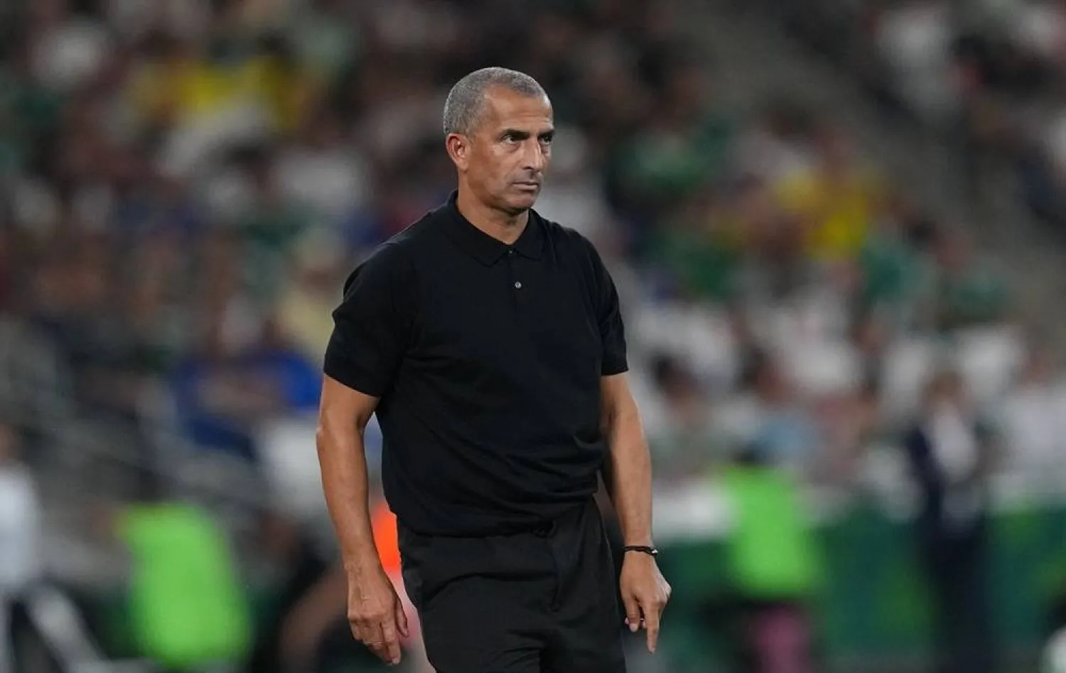  Tunisia head coach Sabri Lamouchi watches during the World Cup Group F soccer match between Sweden and Tunisia in Guadalupe, near Monterrey, Mexico, Sunday, June 14, 2026. (AP) 