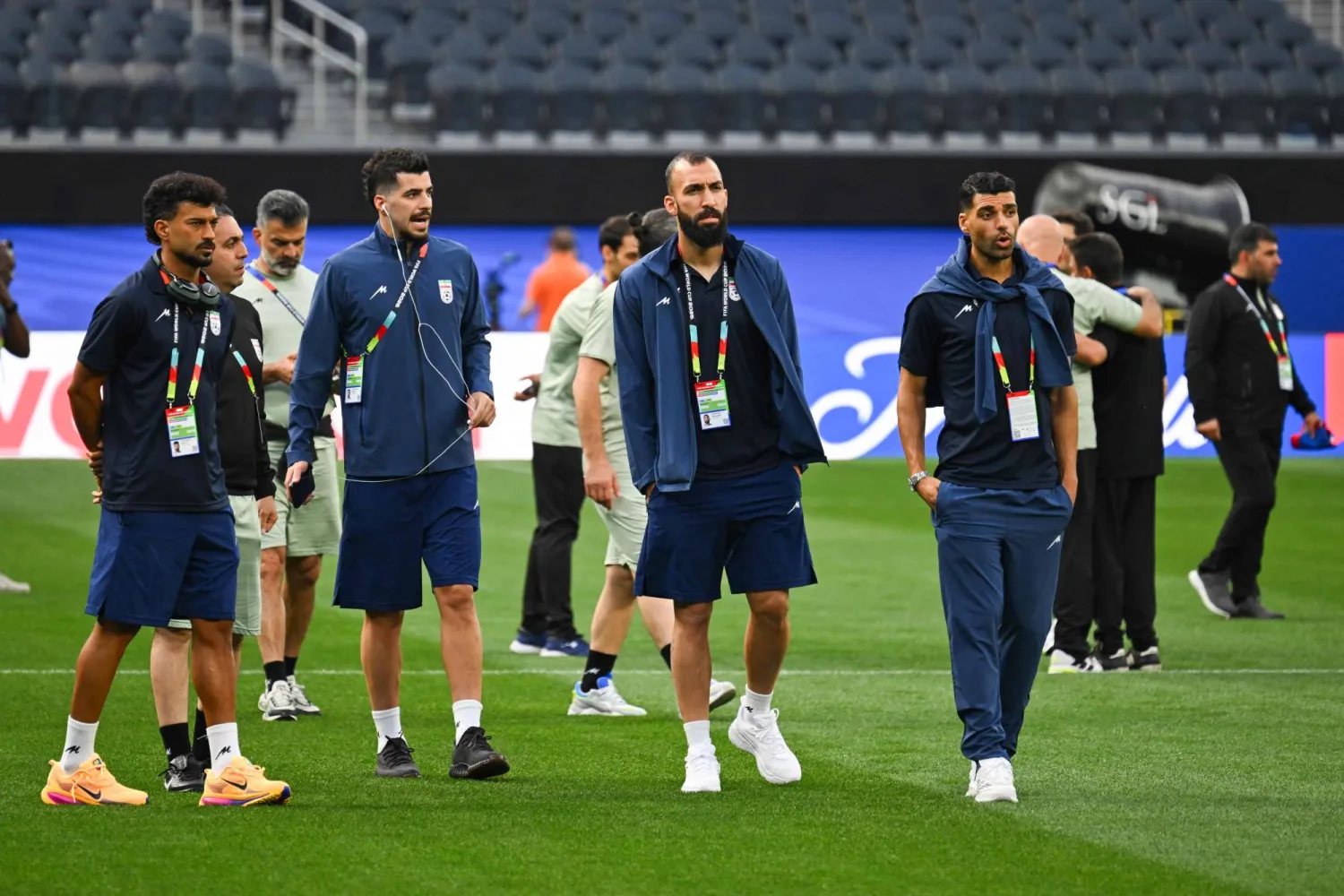 منتخب إيران يؤدي تدريباته في لوس أنجليس (أ.ف.ب)