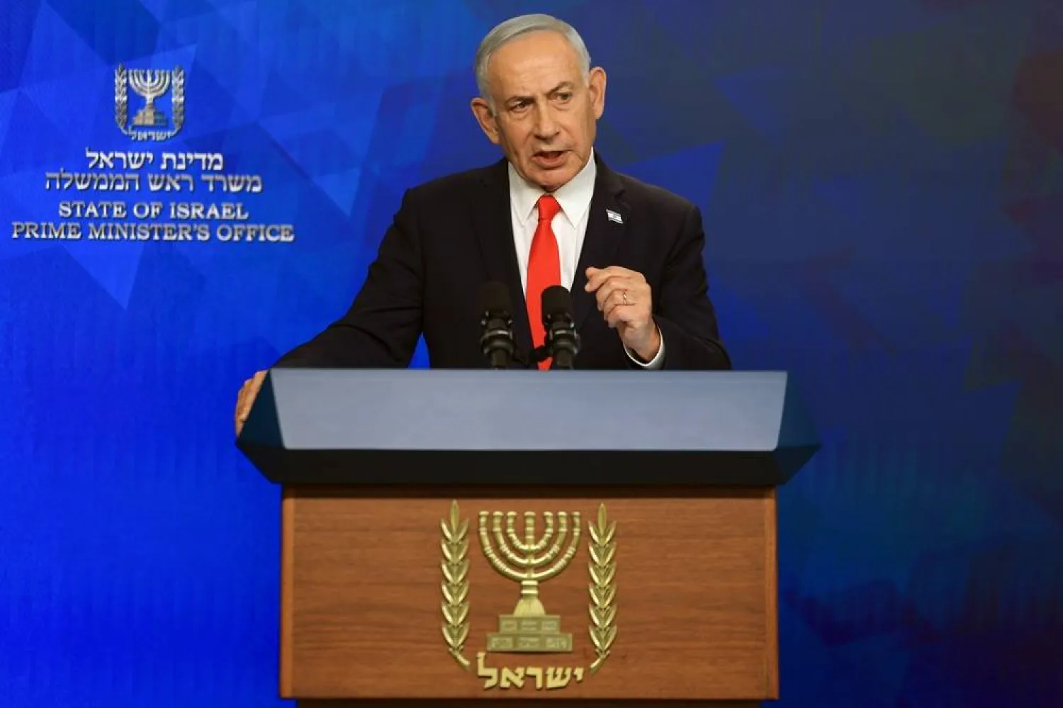 Israeli Prime Minister Benjamin Netanyahu holds a news conference in Jerusalem, 15 June 2026, following the announcement of a US-Iran mediated preliminary framework to end regional military hostilities. (EPA)