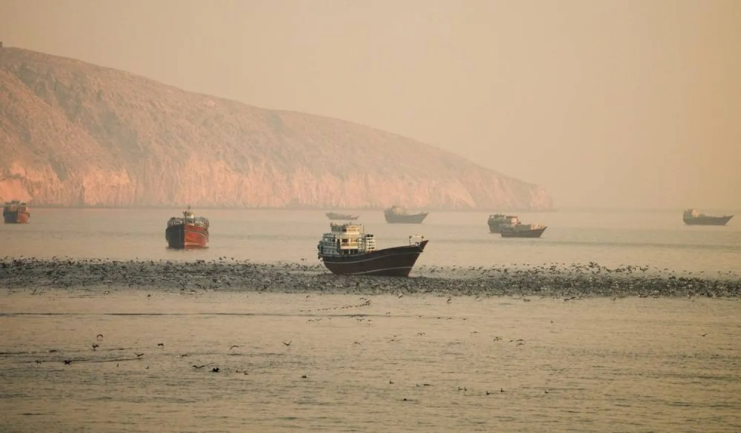  Vessels at the Strait of Hormuz, as seen from Musandam, Oman, June 16, 2026. (Reuters)