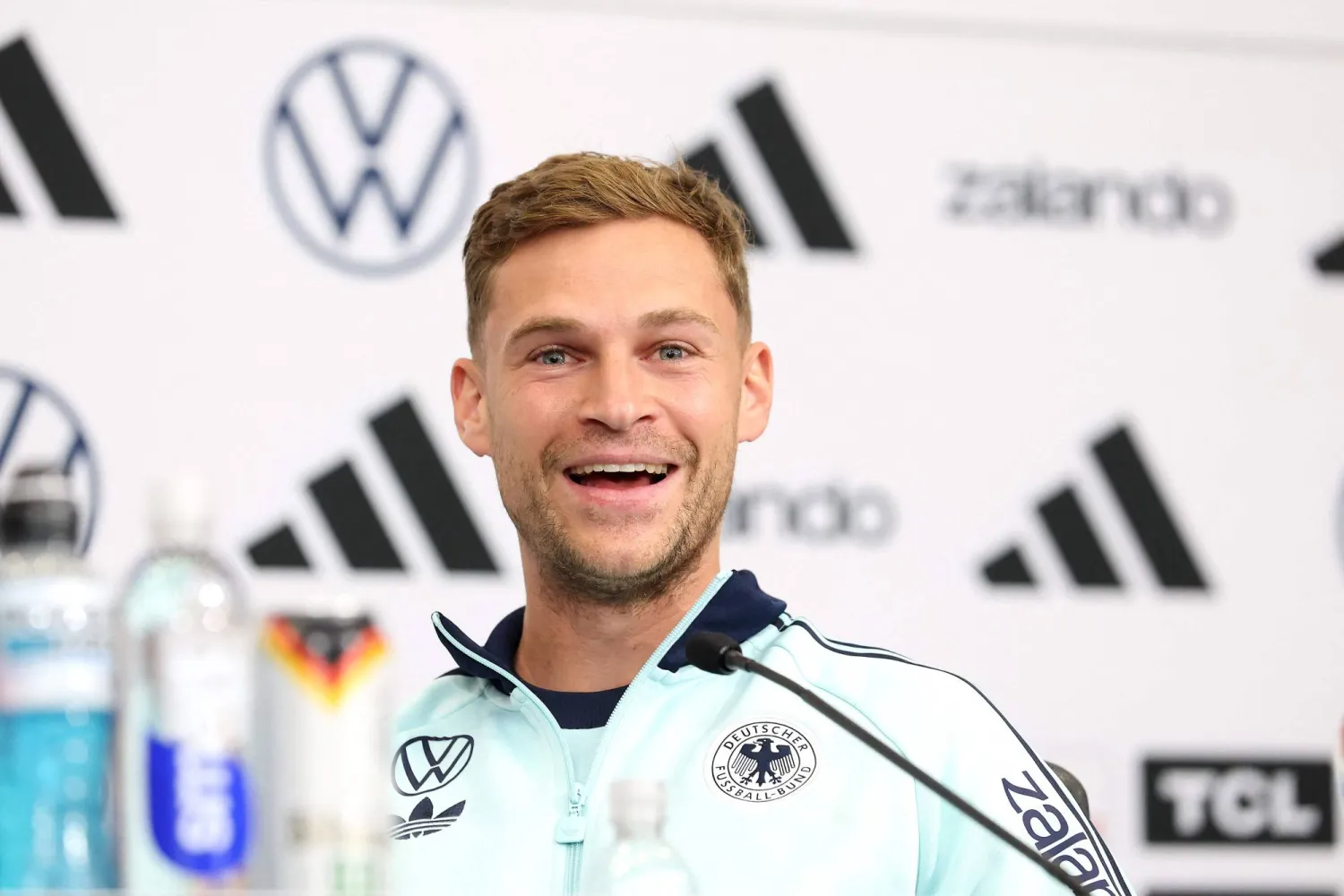 Joshua Kimmich of Team Germany talks to the media during a press conference at Donovan L. Nicol Hall of Excellence at Winston-Salem State University on June 16, 2026 in Winston-Salem, North Carolina. (Getty Images/AFP)