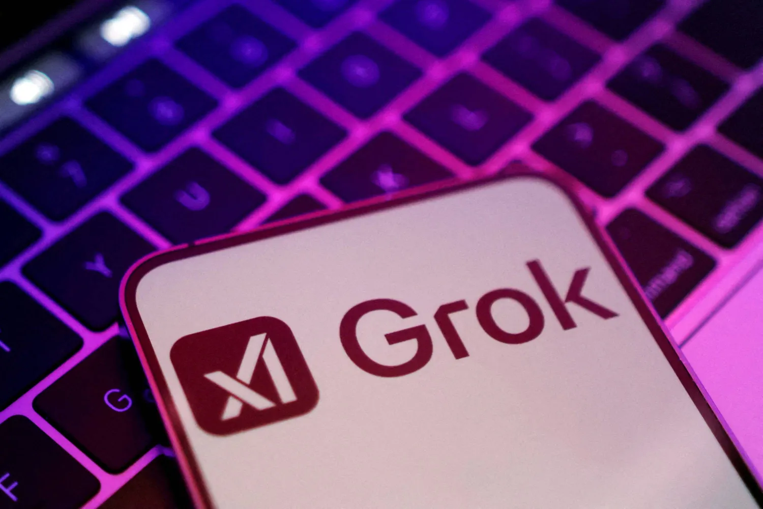 xAI and Grok logos are seen in this illustration taken, February 16, 2025. (Reuters)