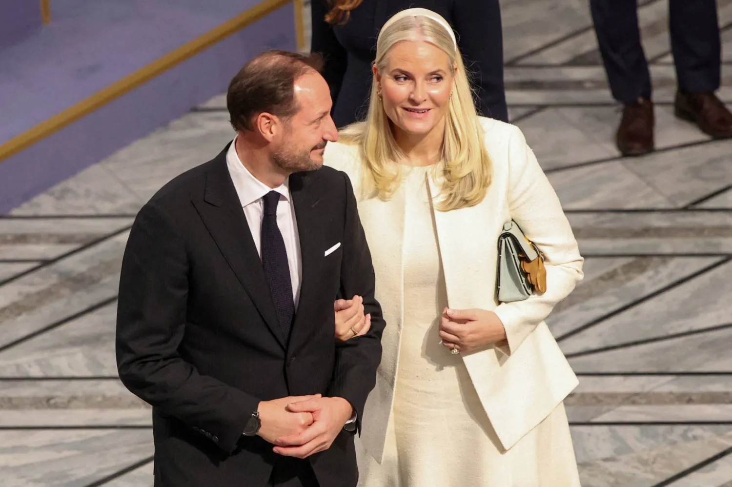 Norway's Crown Prince Haakon and Crown Princess Mette-Marit attend the ceremony to award the Nobel Peace Prize to Venezuelan opposition leader Maria Corina Machado, in Oslo, Norway December 10, 2025. (Reuters)