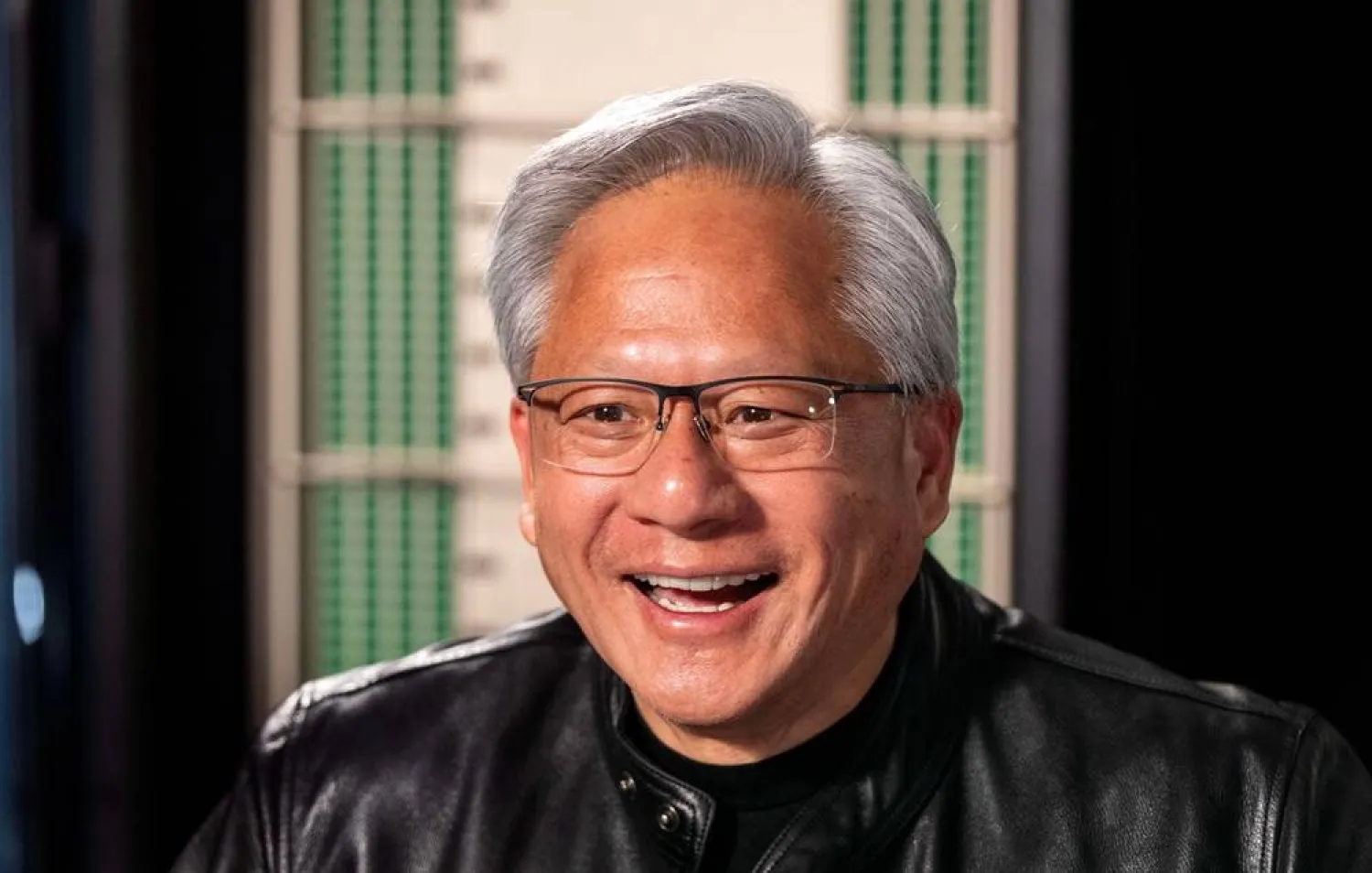  Jensen Huang, president and CEO of Nvidia, laughs during an interview before a groundbreaking ceremony for an expansion of Coherent's manufacturing facility on Tuesday, June 16, 2026, in Sherman, Texas. (AP) 