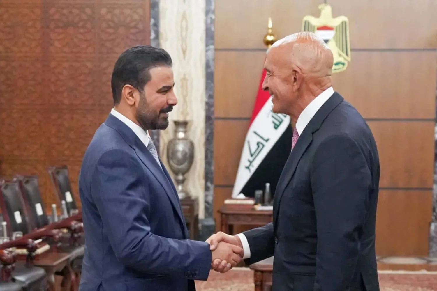 Irak Başbakanı Ali ez-Zeydi, 16 Haziran 2026'da Bağdat'ta ABD'nin özel temsilcisi Tom Barrack ile görüşmeden bir kare
