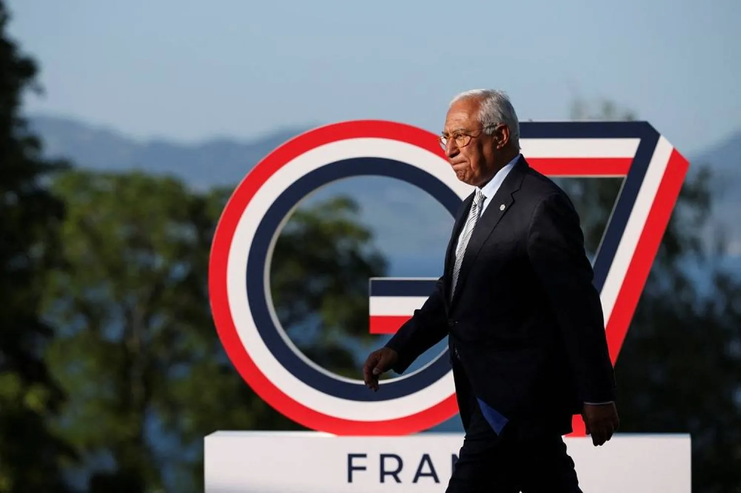  European Council President Antonio Costa walks, during the official arrivals ceremony for the G7 summit in Evian-les-Bains, France, Monday, June 15, 2026. (AP) 