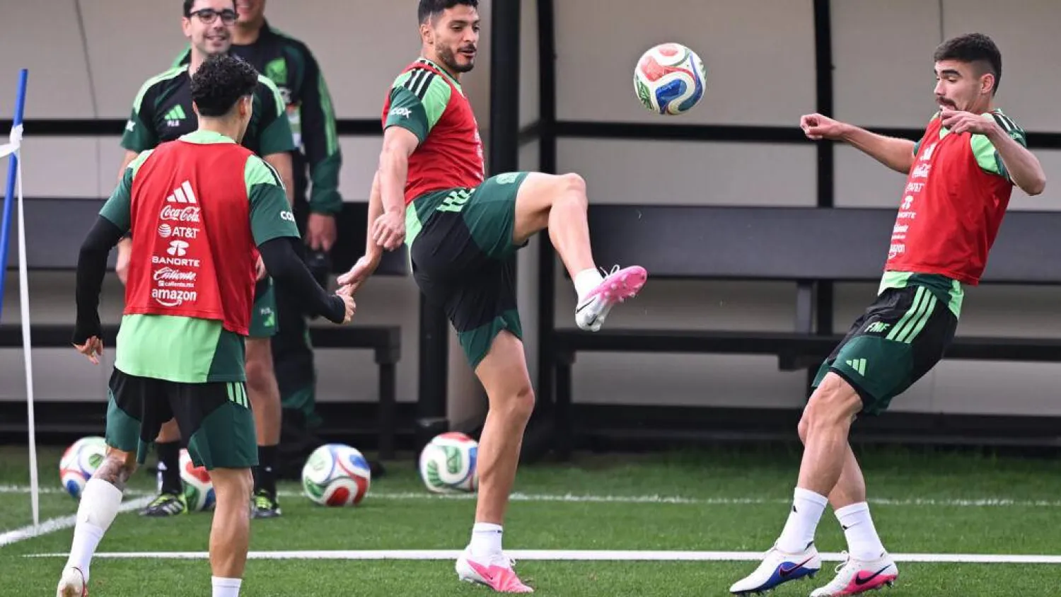 The build-up to co-hosts Mexico's clash with South Korea has seen shrouded with intrigue, with a mystery drone spotted over Korea's training ground. CARL DE SOUZA / AFP
