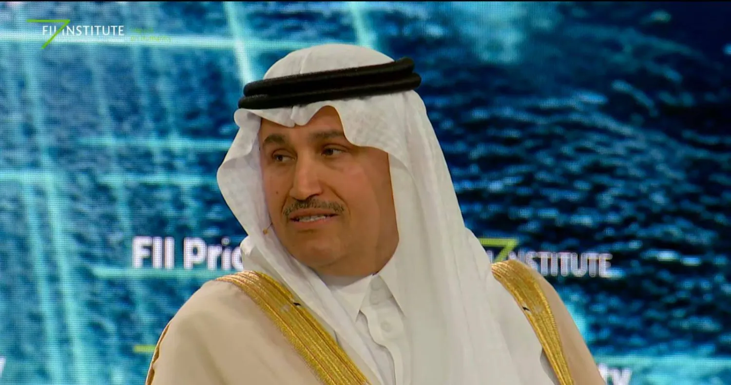 الجاسر خلال مشاركته في جلسة بالقمة الأوروبية لـ«مبادرة مستقبل الاستثمار» في روما (الشرق الأوسط)