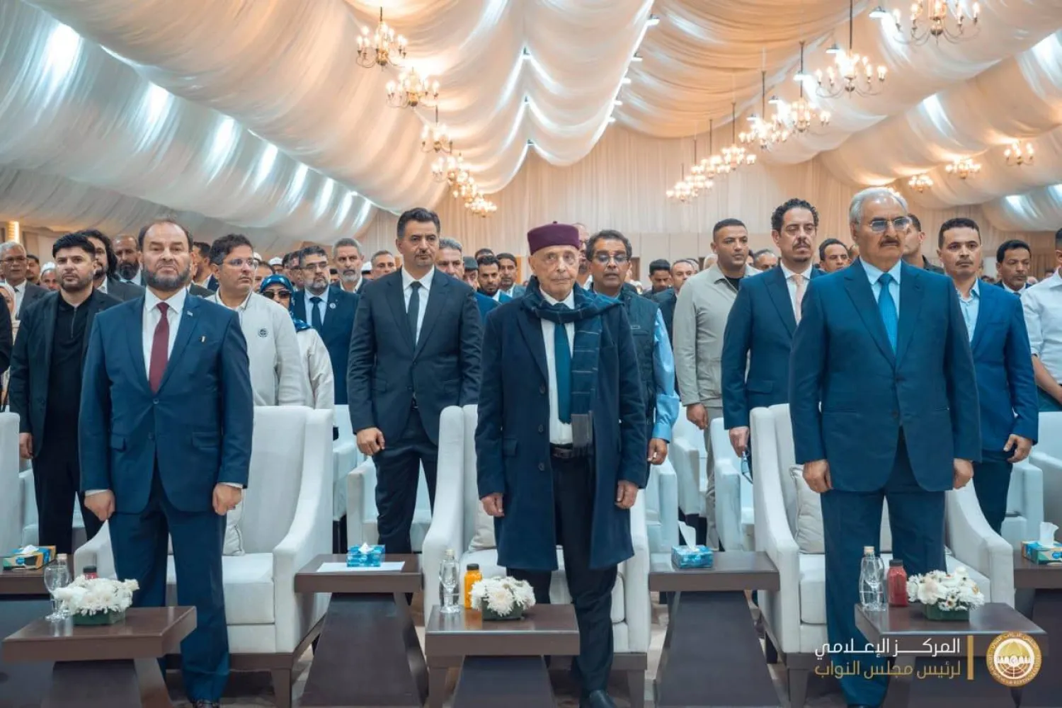 حفتر وصالح في احتفالية عقدت في مايو الماضي (المركز الإعلامي لصالح)