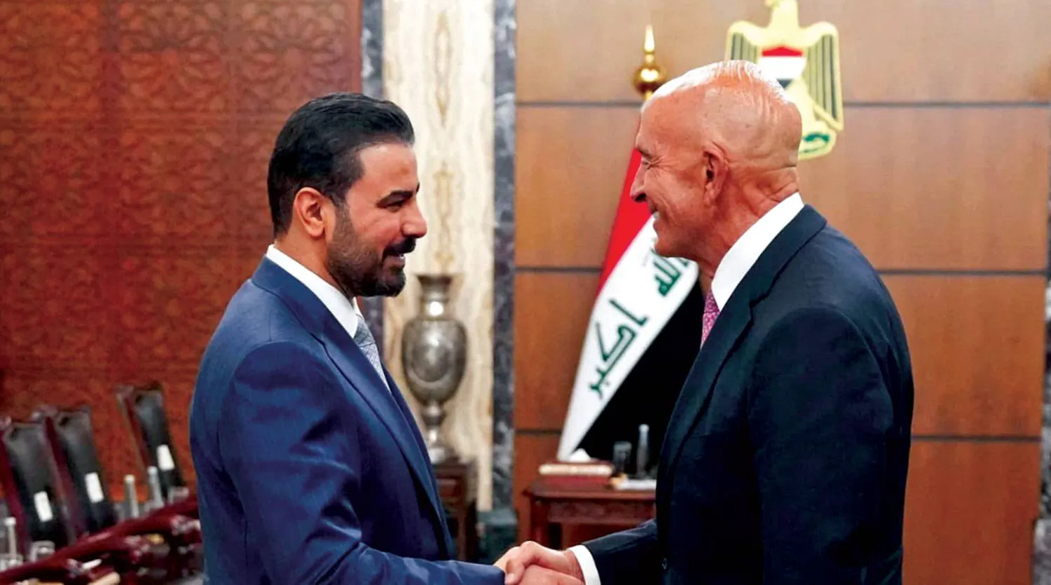 رئيس الوزراء العراقي علي الزيدي خلال لقائه المبعوث الأميركي توم برَّاك في بغداد 16 يونيو 2026 (إعلام حكومي)