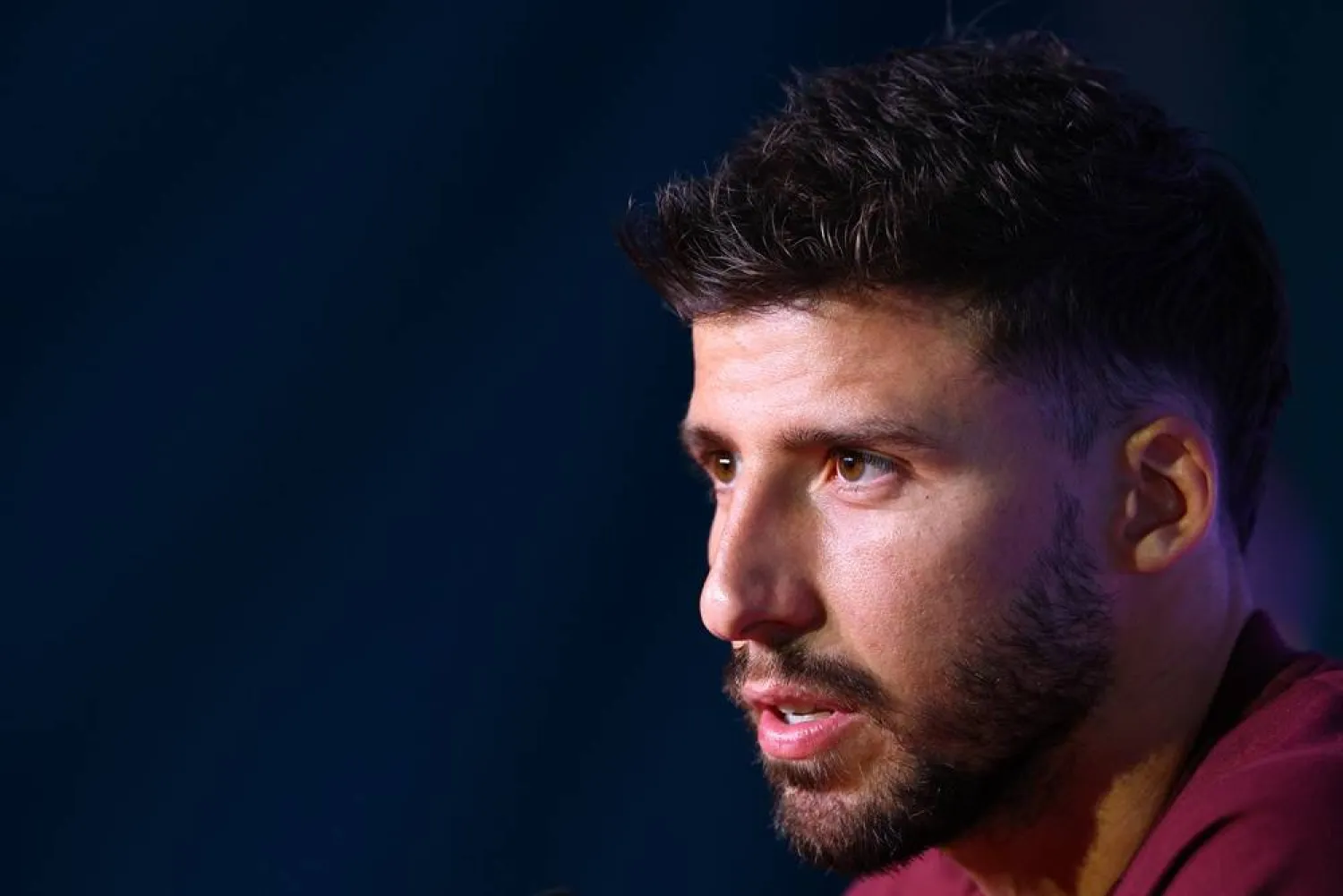 Football - FIFA World Cup 2026 - Portugal Press Conference - Gardens North County District Park, Palm Beach Gardens, Florida, US - June 19, 2026 Portugal's Ruben Dias during the press conference. (Reuters)
