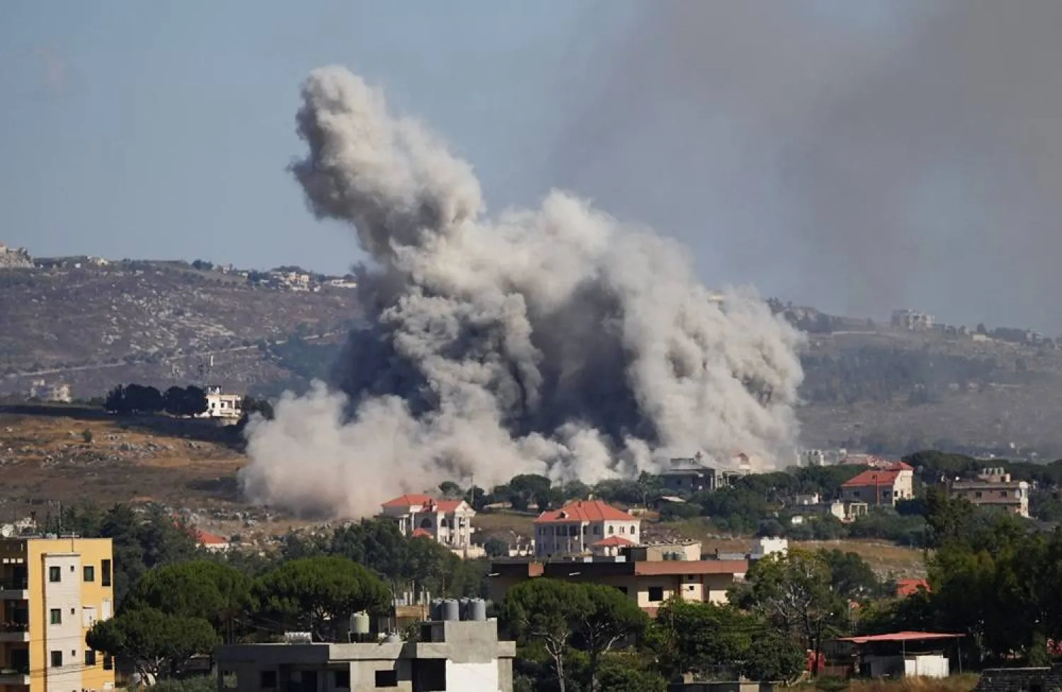 Smoke billows from southern Lebanon following an Israeli strike, as seen from Nabatieh, southern Lebanon, June 19, 2026. (Reuters)