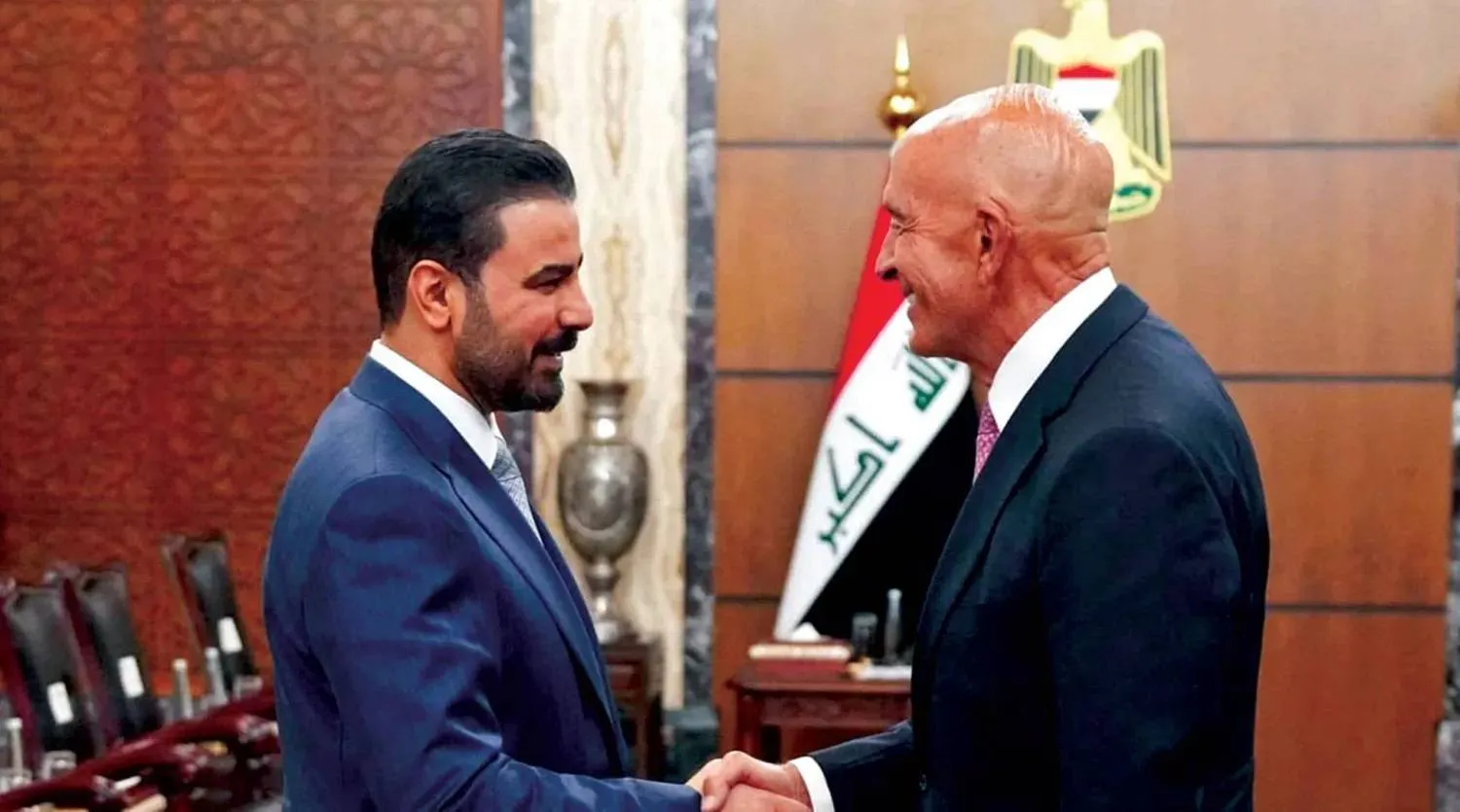  Iraqi Prime Minister Ali al-Zaidi meets US envoy Tom Barrack in Baghdad, June 16, 2026. Iraqi government media/Handout