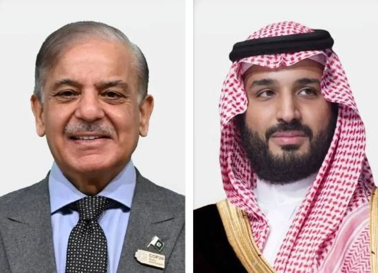 ولي العهد السعودي الأمير محمد بن سلمان ورئيس الوزراء الباكستاني محمد شهباز شريف (الخارجية السعودية)