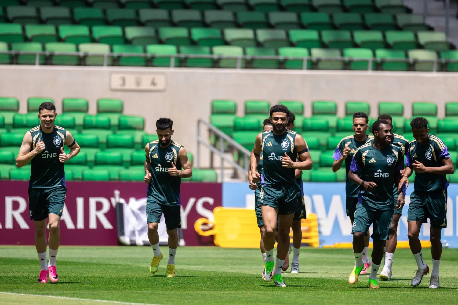 لاعبو السعودية سيتعين عليهم بذل الجهد أمام إسبانيا (المنتخب السعودي)