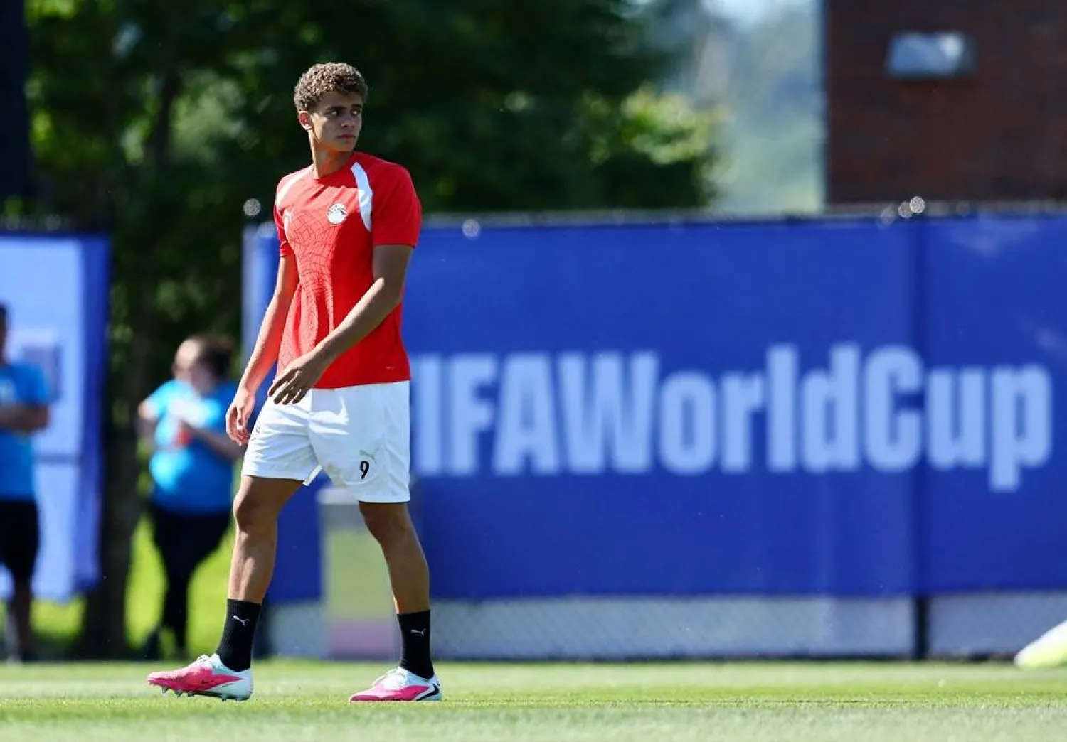 Football - FIFA World Cup 2026 - Egypt Training - University of Washington, Seattle, Washington, US - June 14, 2026 Egypt's Hamza Abdelkarim during training. (Reuters)