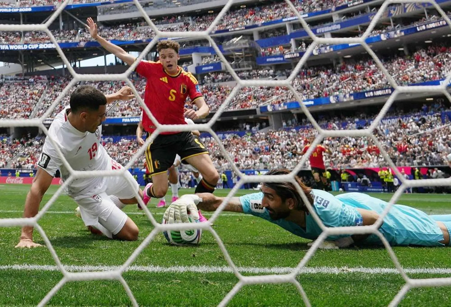  Football - FIFA World Cup 2026 - Group G - Belgium v Iran - Los Angeles Stadium, Inglewood, California, US - June 21, 2026 Iran's Alireza Beiranvand makes a save. (Reuters)