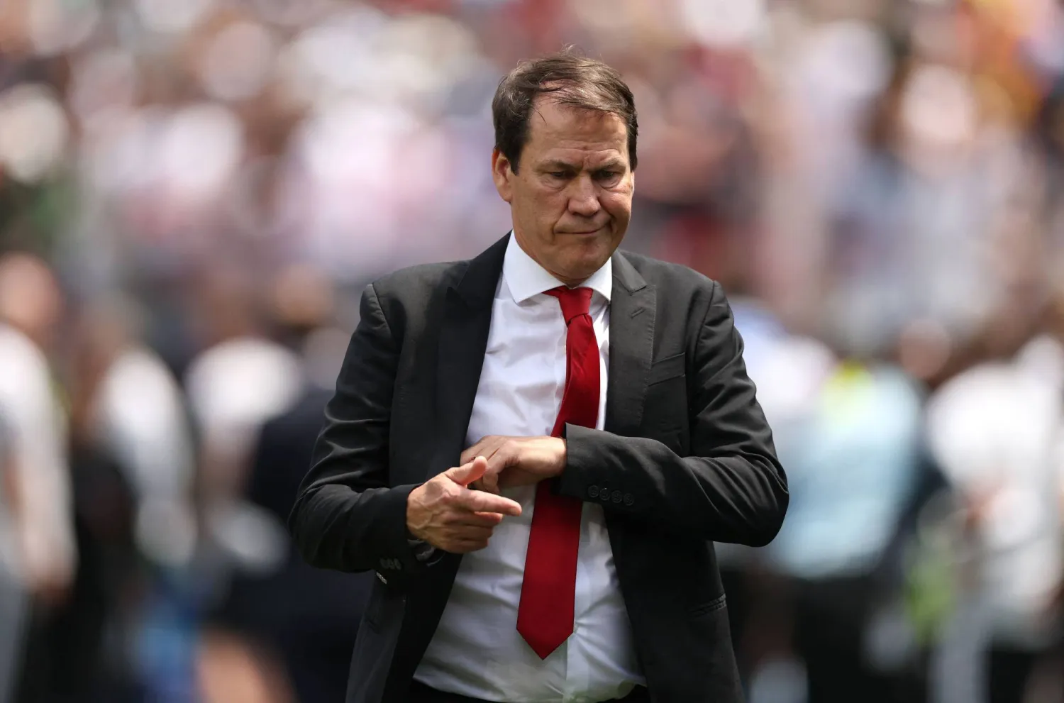 Rudi Garcia, head coach of Belgium reacts after the FIFA World Cup 2026 Group G match between Belgium and Iran at Los Angeles Stadium on June 21, 2026 in Los Angeles, California. (Getty Images/AFP) 