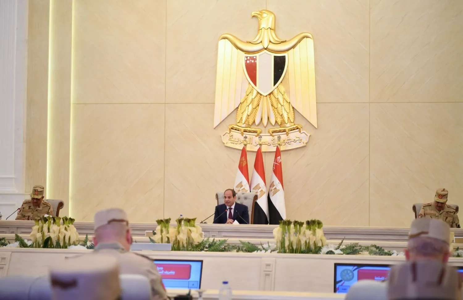 الرئيس المصري عبد الفتاح السيسي يترأس اجتماعاً للمجلس الأعلى للقوات المسلحة (أرشيفية - «الرئاسة»)