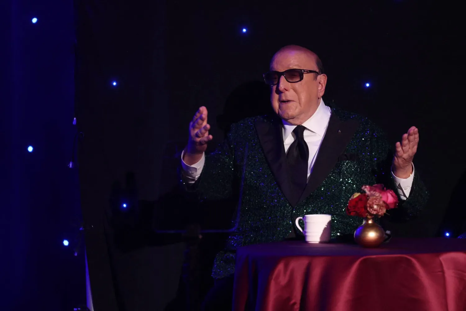 Legendary US record producer Clive Davis speaks during the “Recording Academy and Clive Davis' Salute To Industry Icons” pre-Grammy gala at the Beverly Hilton hotel in Beverly Hills, California on January 31, 2026. (AFP) 