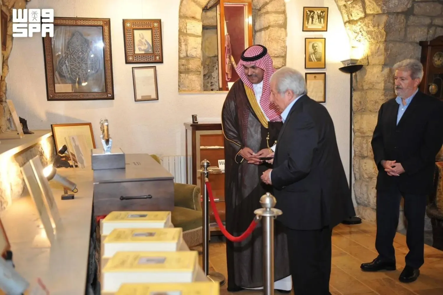 Saudi Ambassador to Lebanon Fahd Al-Dosari is seen during his visit to the museum. (SPA)
