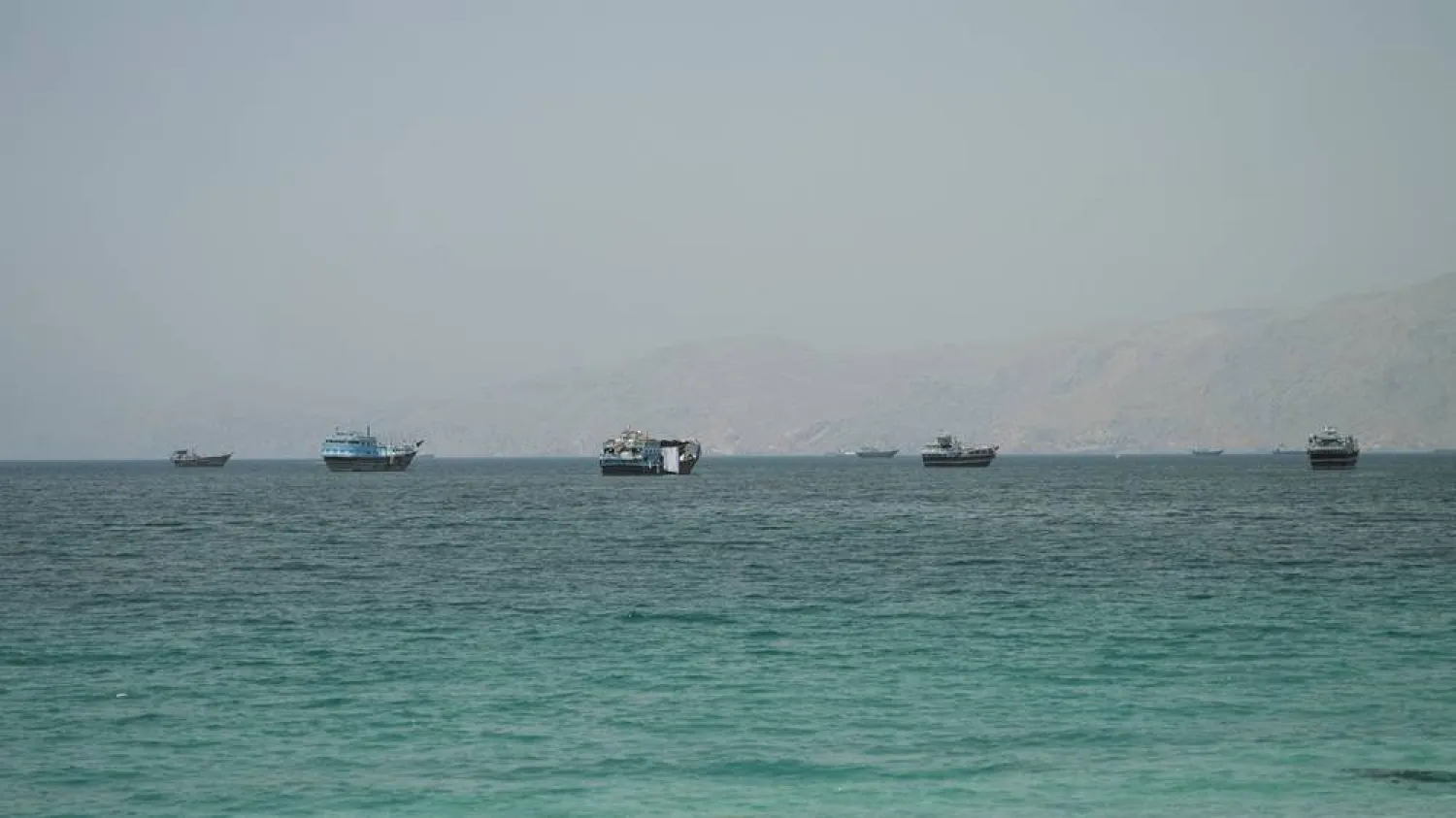  Vessels at the Strait of Hormuz, as seen from Musandam, Oman, June 22, 2026. (Reuters)