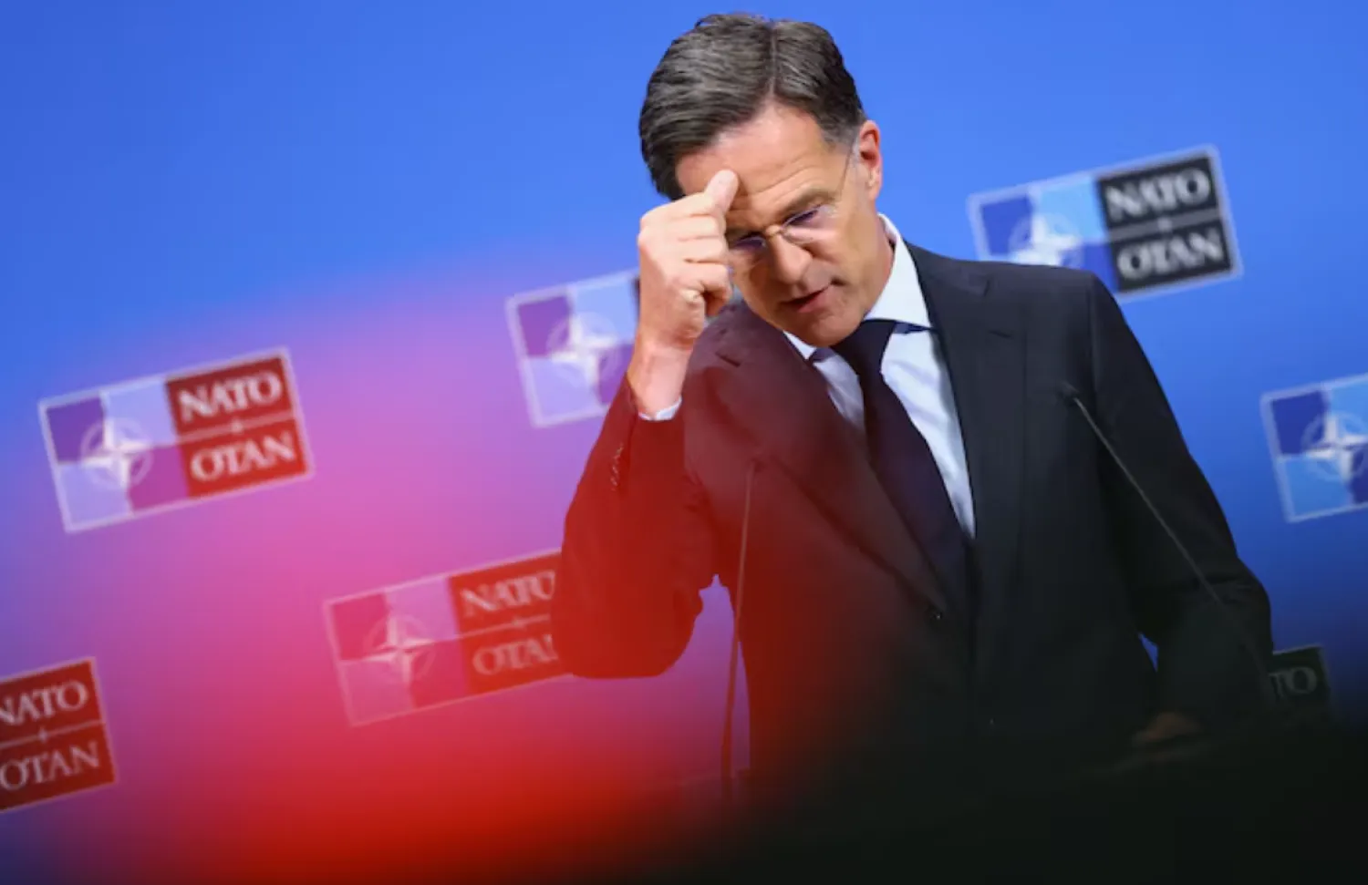 NATO Secretary General Mark Rutte holds a press conference ahead of a Defense Ministers meeting at the Alliance's headquarters in Brussels, Belgium June 17, 2026. REUTERS/Yves Herman