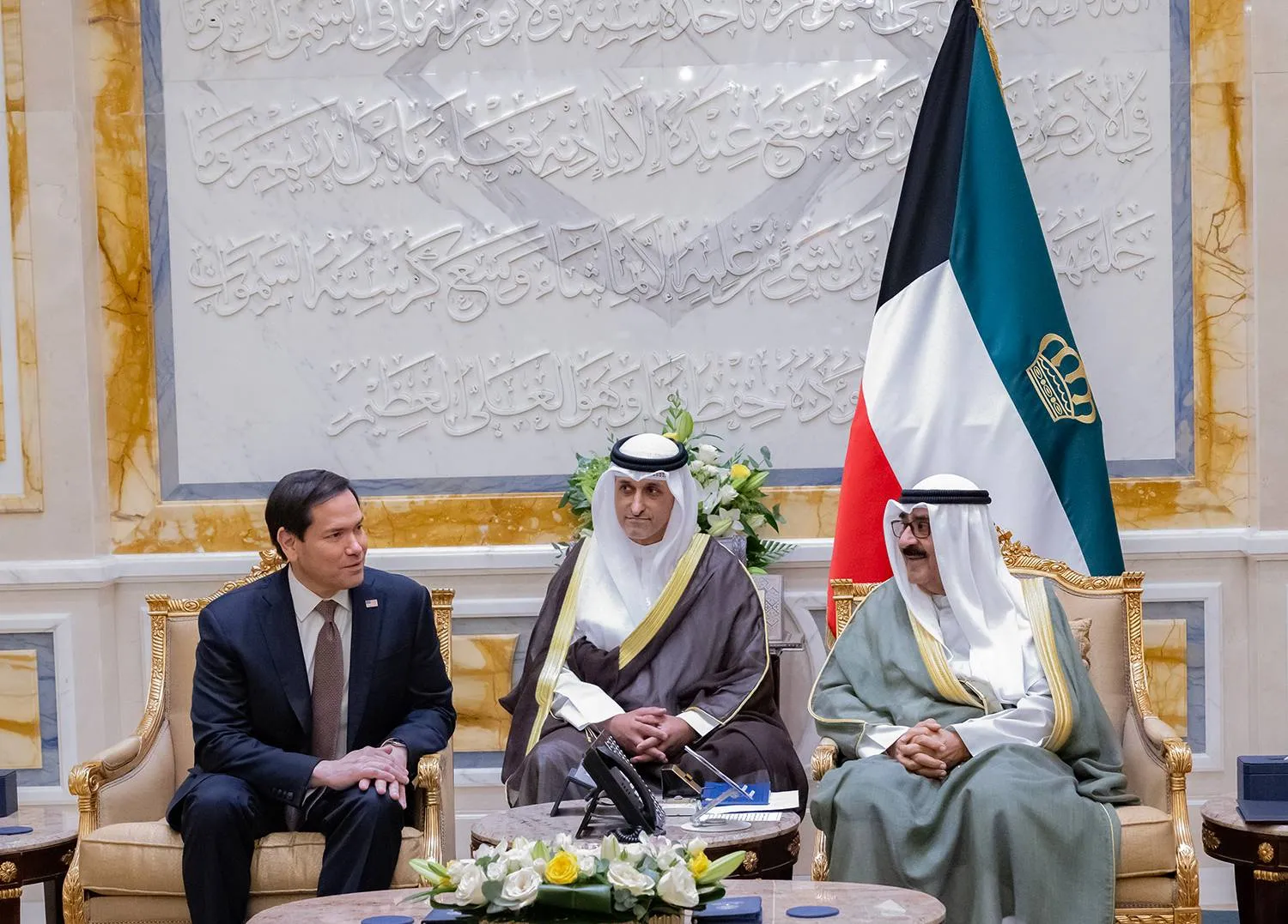 Kuwait's Emir Sheikh Meshal al-Ahmad al-Sabah during his meeting with US Secretary of State Marco Rubio (KUNA)