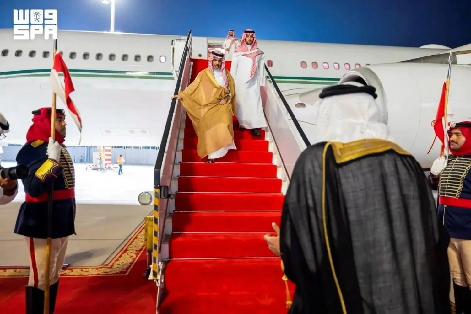 Saudi Minister of Foreign Affairs Prince Faisal bin Farhan bin Abdullah arrived in Manama on Wednesday. (SPA)
