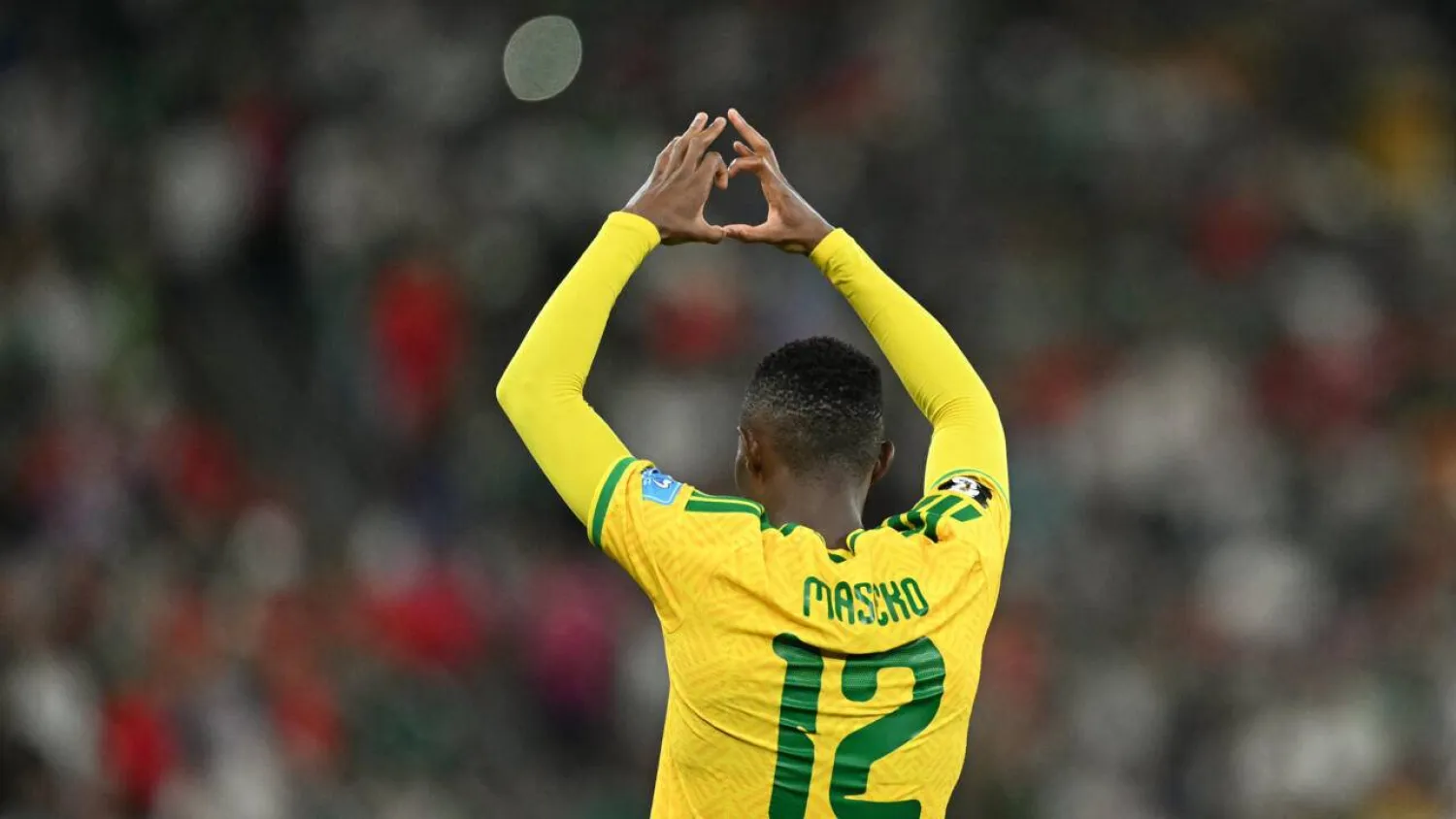 South Africa forward Thapelo Maseko celebrates scoring against South Korea in their World Cup Group A match. Yuri CORTEZ / AFP

