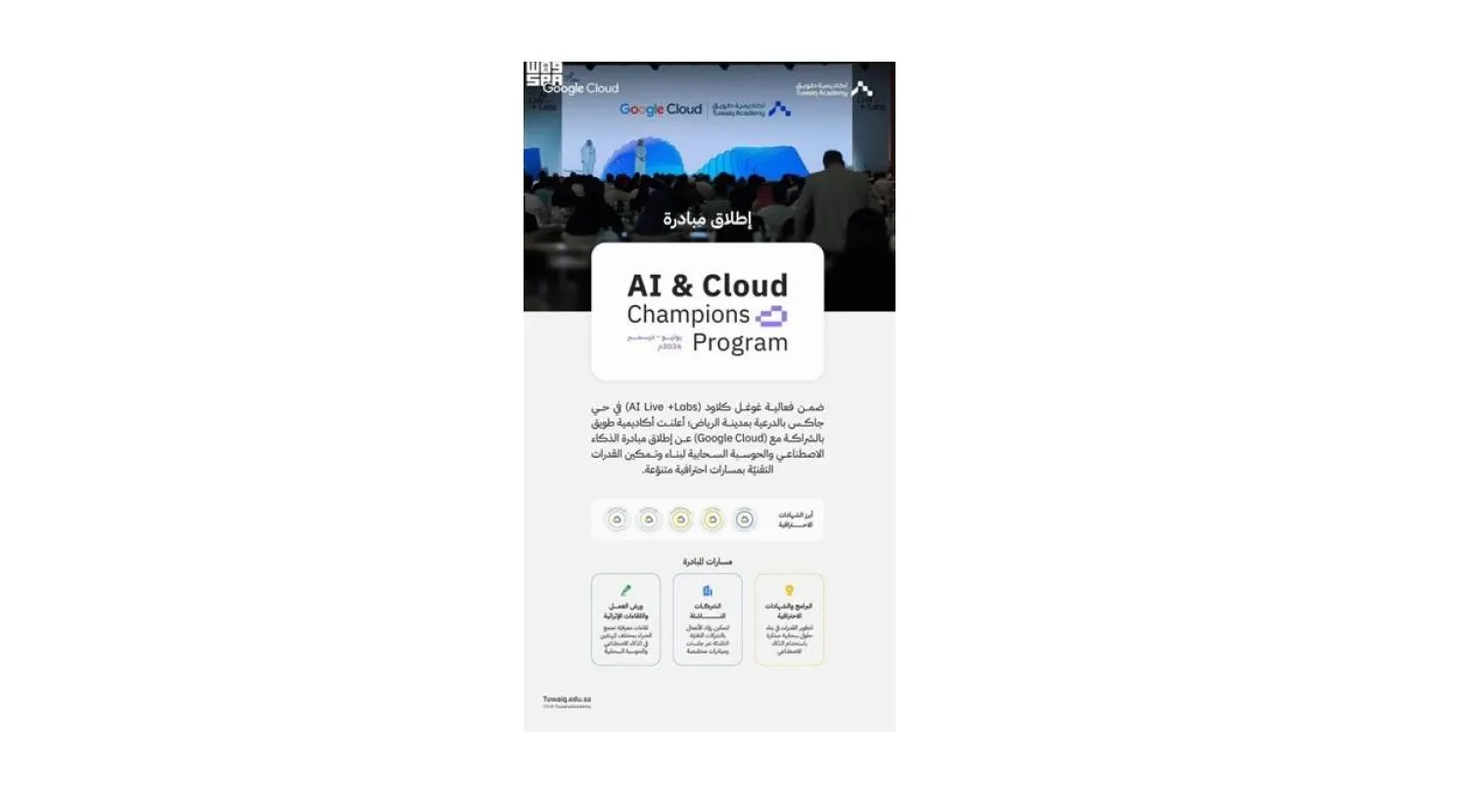 The initiative was launched during Google Cloud’s annual AI Live + Labs event in Riyadh. SPA