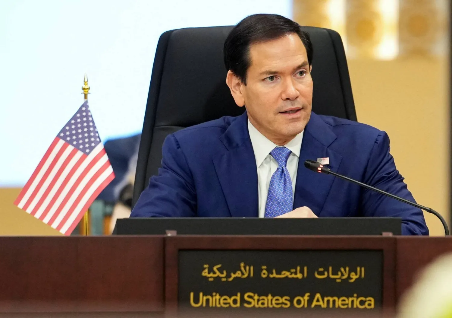 وزير الخارجية الأميركي ماركو روبيو خلال زيارته إلى الشرق الأوسط... المنامة، البحرين 25 يونيو 2026 (رويترز)
