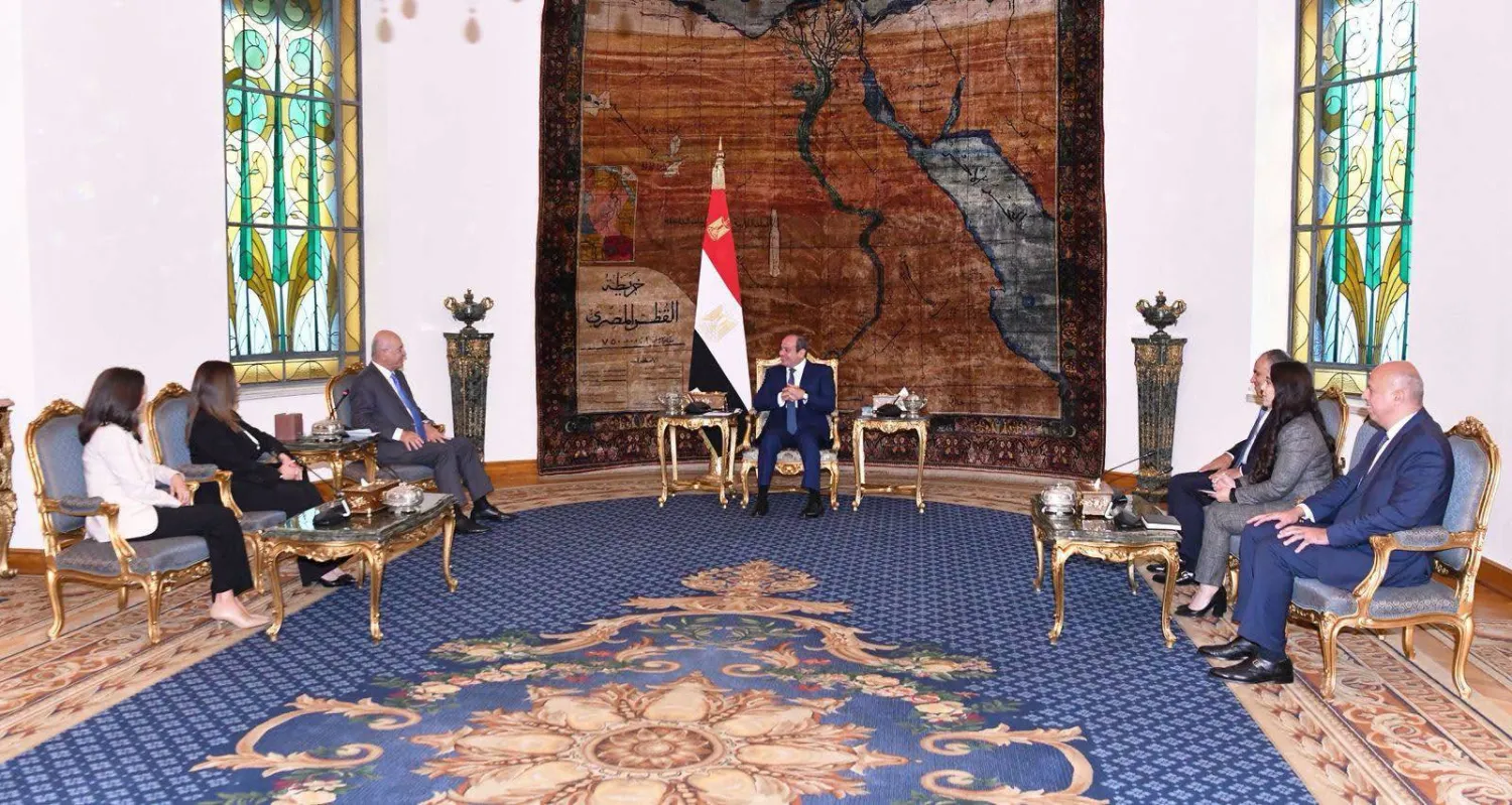 الرئيس المصري عبد الفتاح السيسي يستقبل الخميس في القاهرة برهم صالح المفوض السامي للأمم المتحدة لشؤون اللاجئين (الرئاسة المصرية)