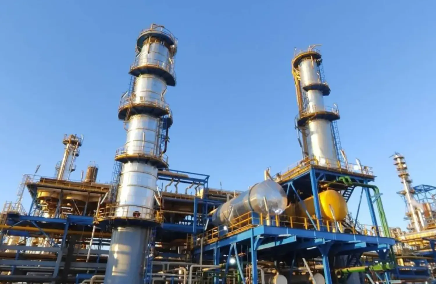 A handout picture released by Iraq's Prime Minister's Press Office on January 2, 2025, shows a partial view of the oil refinery of Baiji north of Baghdad, during the inauguration ceremony of the fourth and fifth units. (Iraq's Prime Minister's Press Office / AFP)