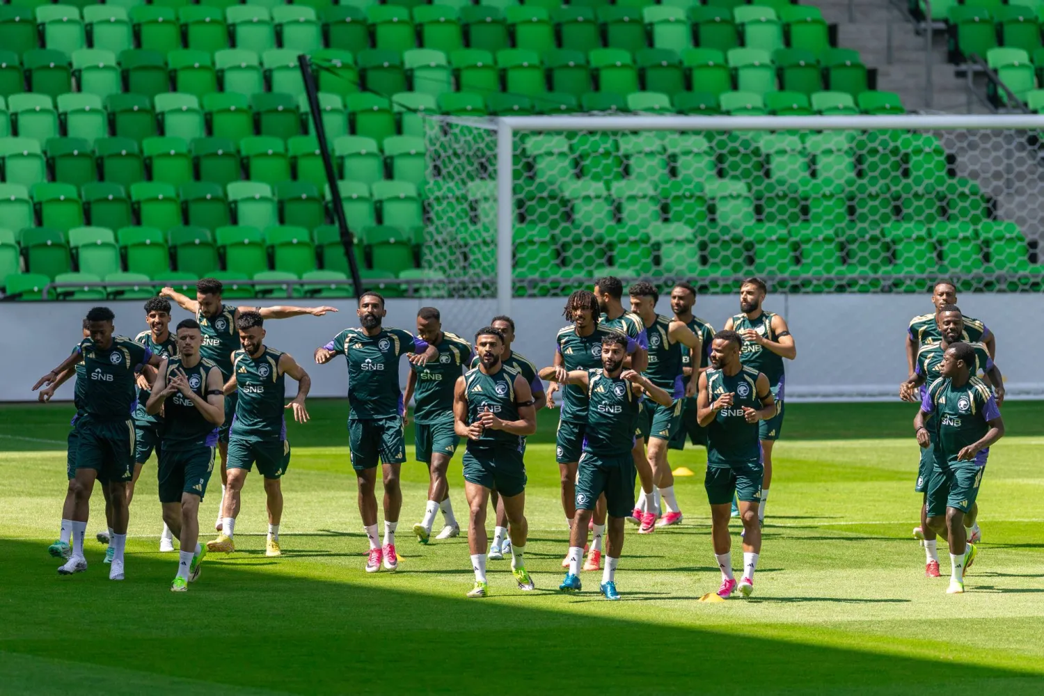 لاعبو السعودية يجرون تدريبهم قبل الأخير (المنتخب السعودي)