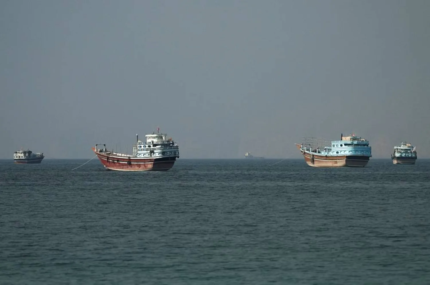 Vessels at the Strait of Hormuz, as seen from Musandam, Oman, June 26, 2026. (Reuters)