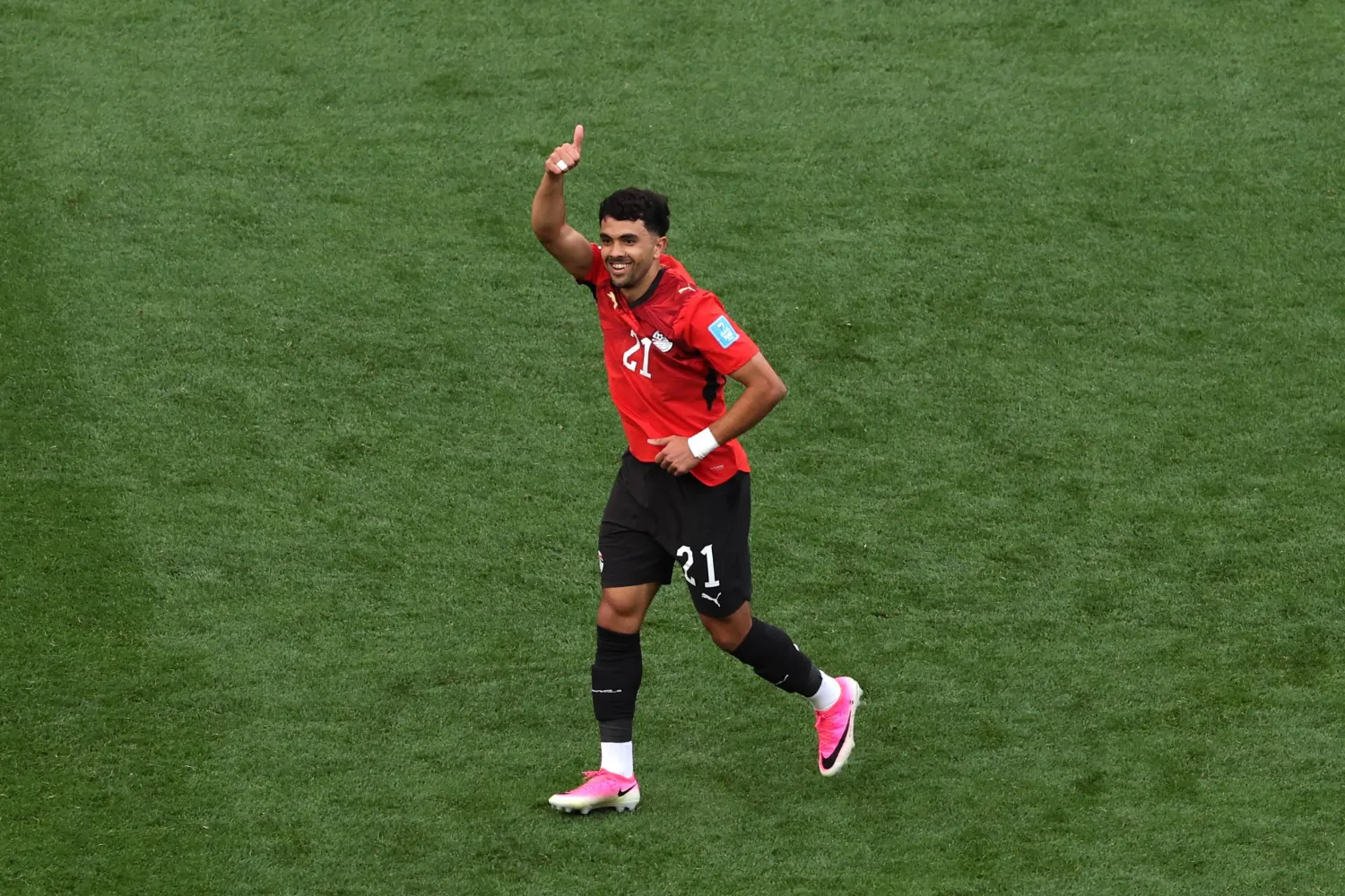 محمود صابر منح مصر هدفاً سريعاً في اللقاء (أ.ب)