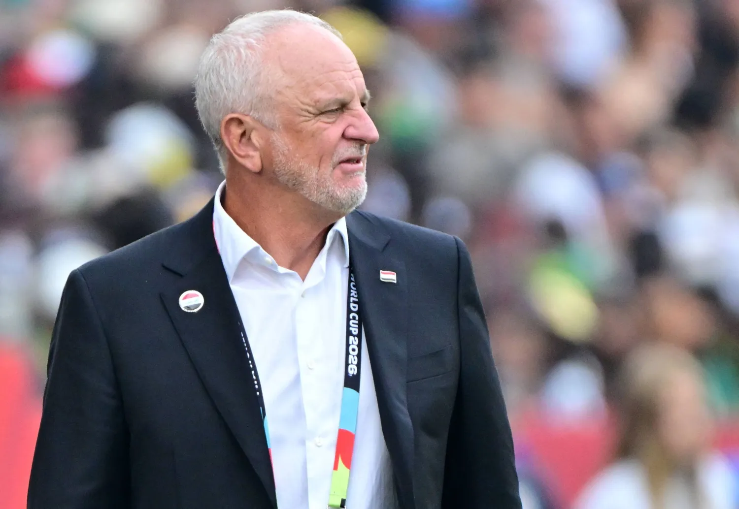 Iraq's head coach Graham Arnold looks on during the FIFA World Cup 2026 group stage match Senegal against Iraq, in Toronto, Canada, 26 June 2026. (EPA)