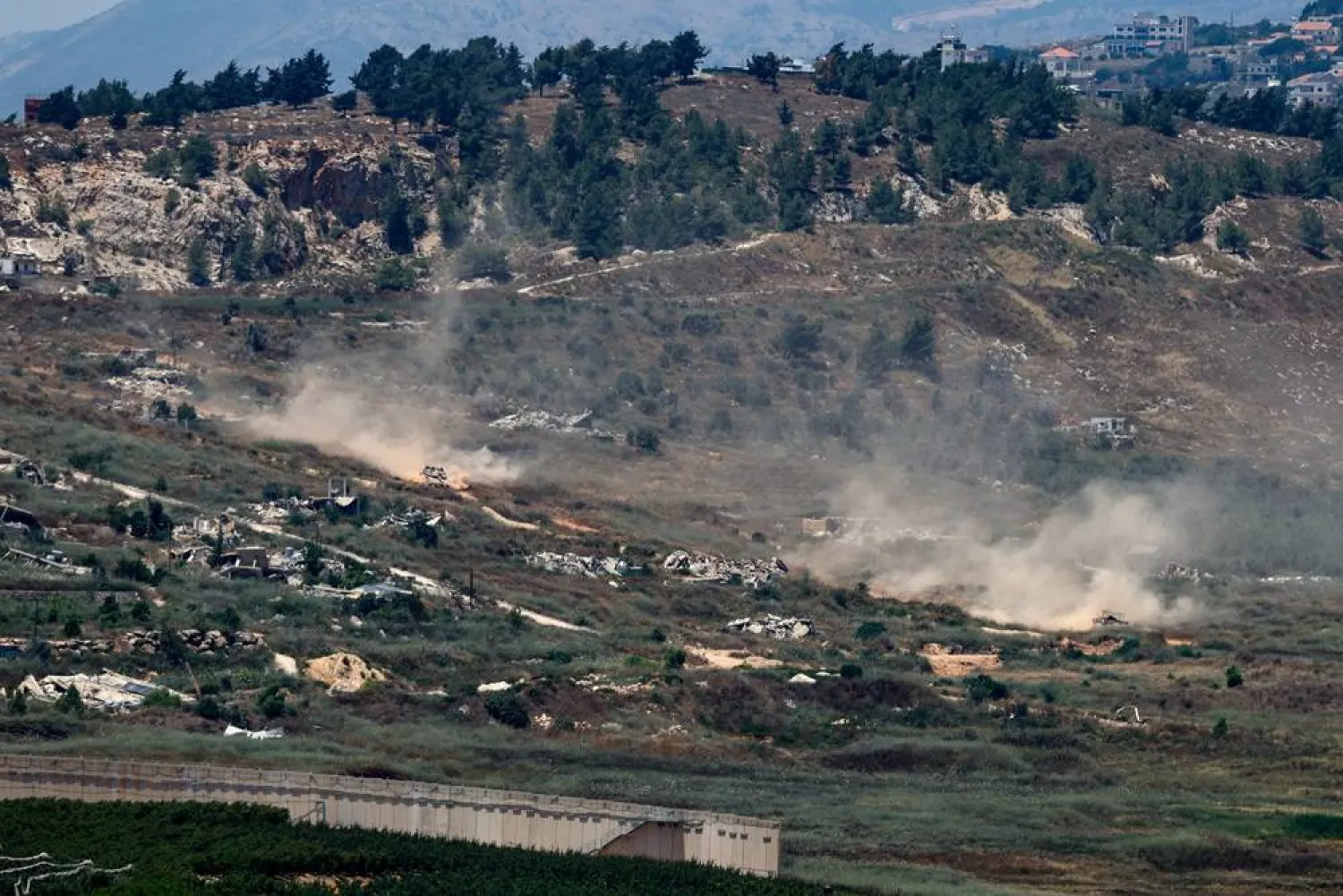  Israeli tanks maneuver in Lebanon, after Lebanon and Israel signed a framework agreement following US-mediated talks, as seen from northern Israel, June 27, 2026. (Reuters)