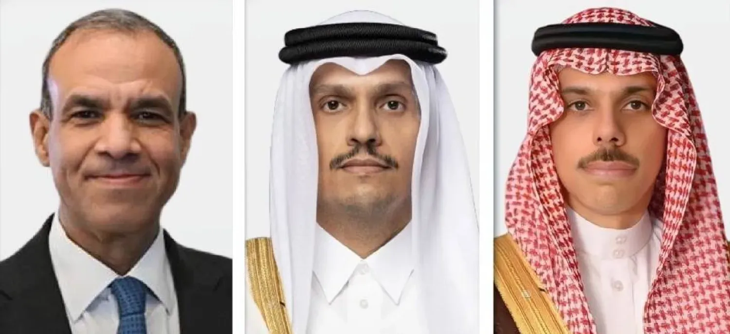 Suudi Arabistan Dışişleri Bakanı Prens Faysal bin Ferhan, Katar Dışişleri Bakanı Şeyh Muhammed bin Abdulrahman bin Casim ve Mısır Dışişleri Bakanı Dr. Bedr Abdulati, (Şarku’l Avsat)