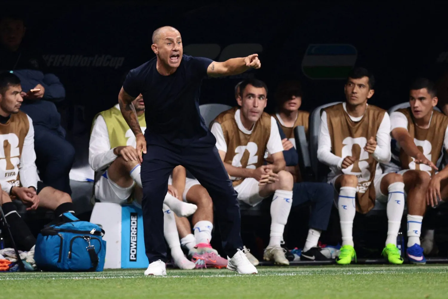 Soccer Football - FIFA World Cup 2026 - Group K - DR Congo v Uzbekistan - Atlanta Stadium, Atlanta, Georgia, US - June 27, 2026 Uzbekistan coach Fabio Cannavaro reacts IMAGN IMAGES via Reuters/Scott Kinser