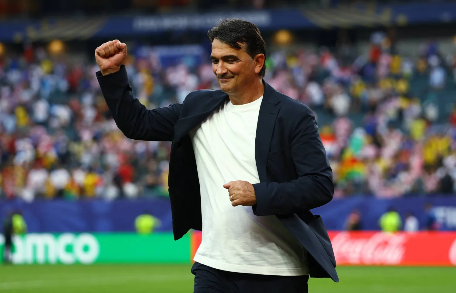 Soccer Football - FIFA World Cup 2026 - Group L - Croatia v Ghana - Philadelphia Stadium, Philadelphia, Pennsylvania, US - June 27, 2026 Croatia coach Zlatko Dalic celebrates after the match REUTERS/Peter Cziborra