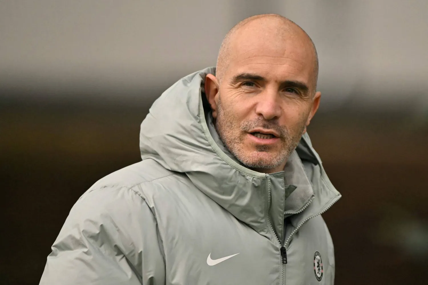 Chelsea's Italian head coach Enzo Maresca arrives at a team training session at the Chelsea training ground in Cobham, west of London on December 8, 2025, on the eve of their UEFA Champions League league phase football match against Atalanta BC in Bergamo. (AFP)