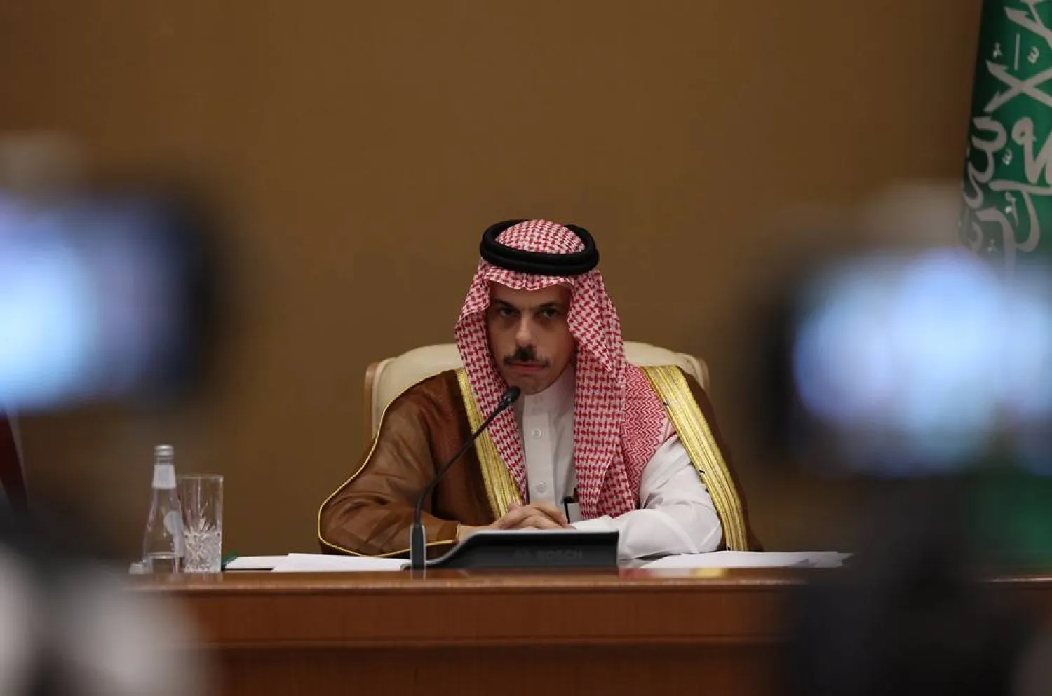 Saudi Foreign Minister Prince Faisal bin Farhan bin Abdullah seen in Riyadh in May 2025. (EPA)