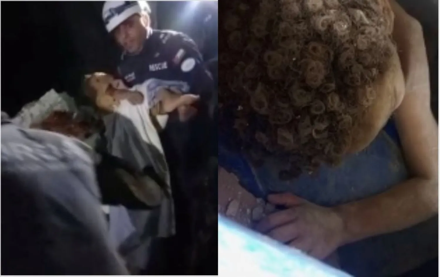 طفل محاصر تحت الأنقاض عقب الزلازل التي ضربت فنزويلا بينما يقوم فريق أردني بعملية إنقاذ في موقع يُعتقد أنه كاراكاس (الأمن العام الأردني/ رويترز)
